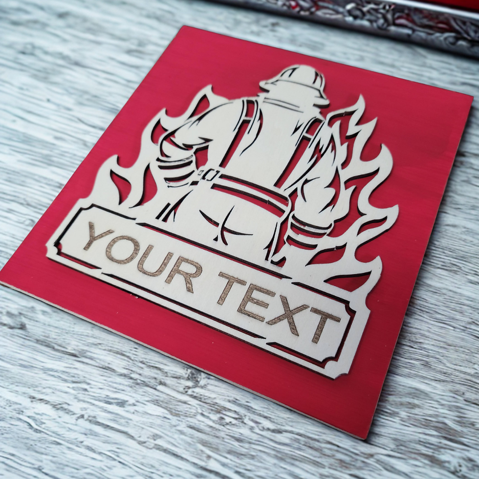 Custom Personalized Firefighter Decal Wall Decor Display Sign, Gift for Fireman