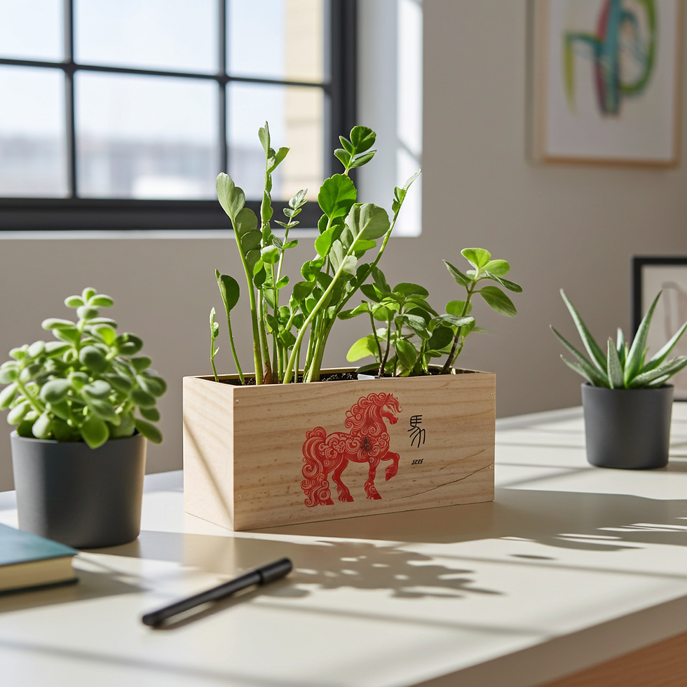 Thumbnail: Personalized Chinese Year of the Horse Cedar Planter Box | Indoor or Outdoor