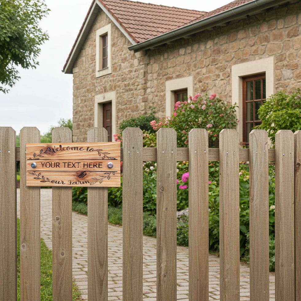 Thumbnail: Custom Engraved Chain-link Fence Wood Garden Signs – Personalize Gift Mom Garden