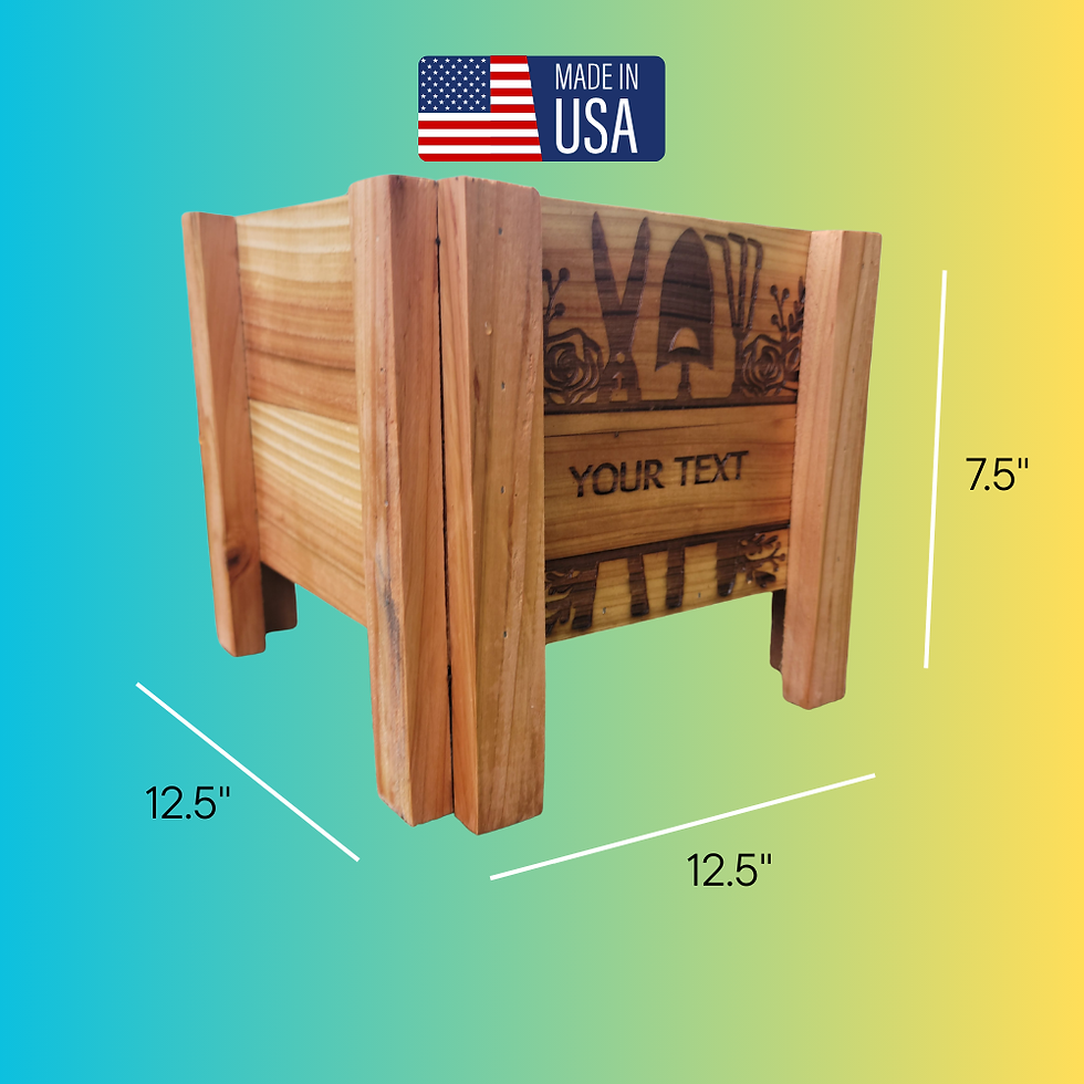 Thumbnail: Custom Engrave Personalized Mini Planter Pot – Cedar Wood Plan
