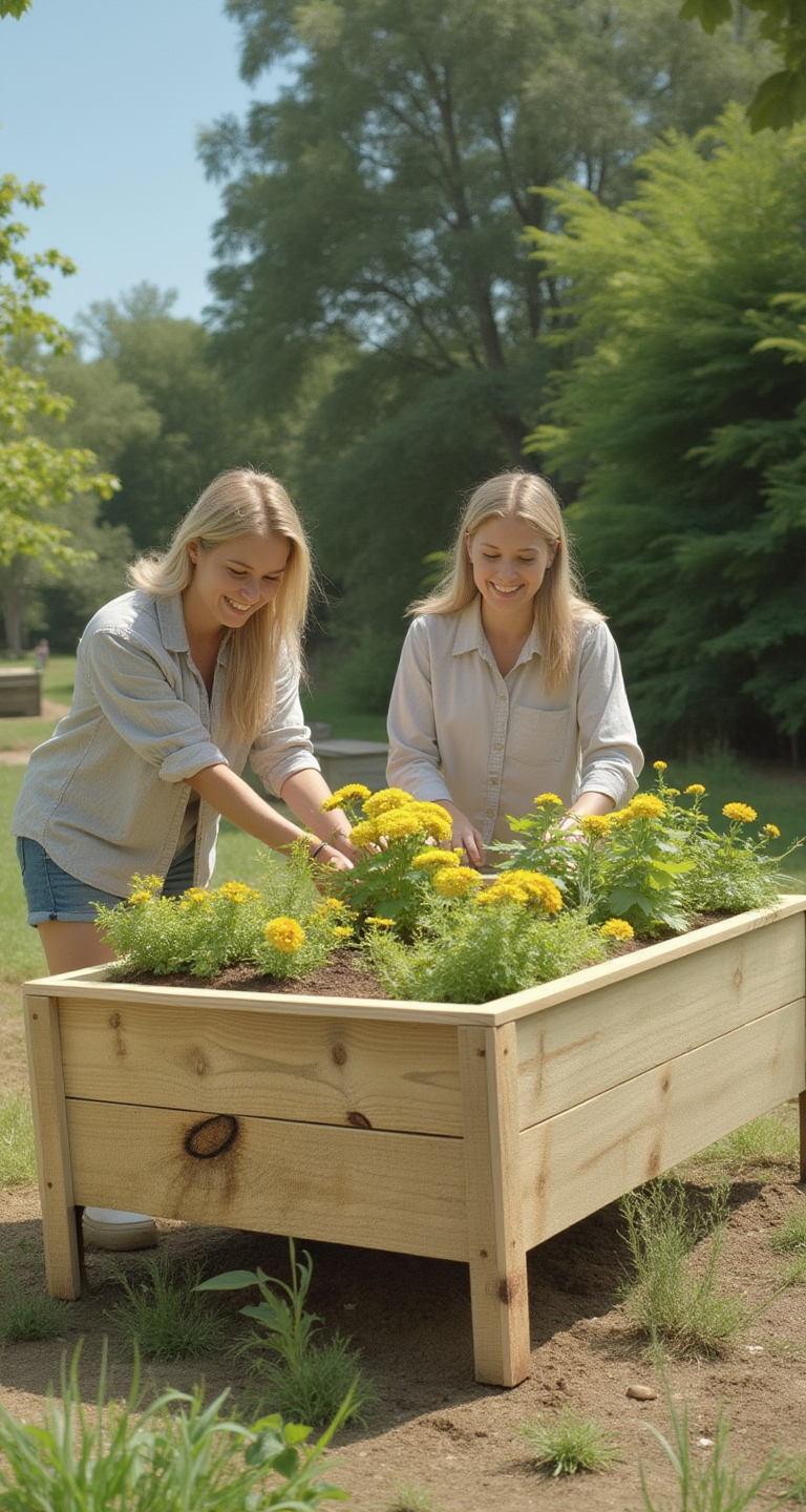 Thumbnail: Custom Outdoor Wood Long Heavy Duty Planter Box for Gardening Vegetable, Flowers