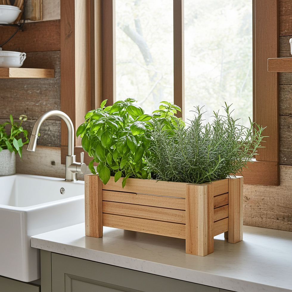 Thumbnail: Cedar Small Herb Planter Box with Legs – Indoor Raised Garden Bed for Fresh Cook