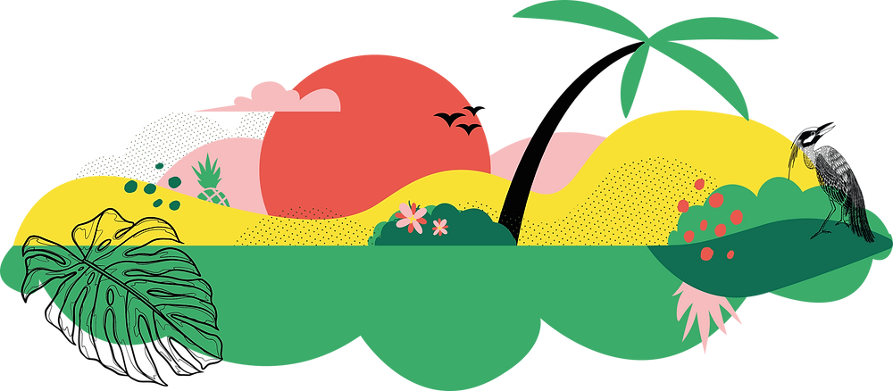 Kleurrijk grafisch ontwerp inclusieve vormgeving met fun factor webdesign website copycabana illustraties