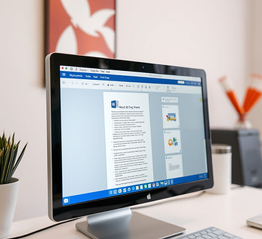 Computer screen showing Word Document Ap