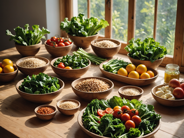 Fresh whole foods representing nourishment in a modern world