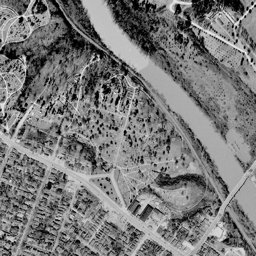 1950 Aerial Photo ROSE HILL CEMETERY