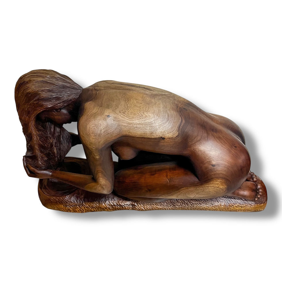 Miniatura: La Bañista - Luis Potosí Talla en Madera de Nogal 