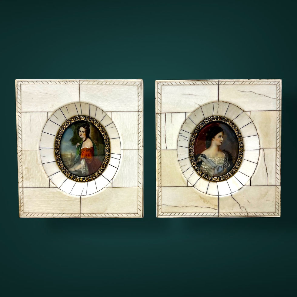 Miniatura: Par de Pinturas Miniatura Ca. 1900