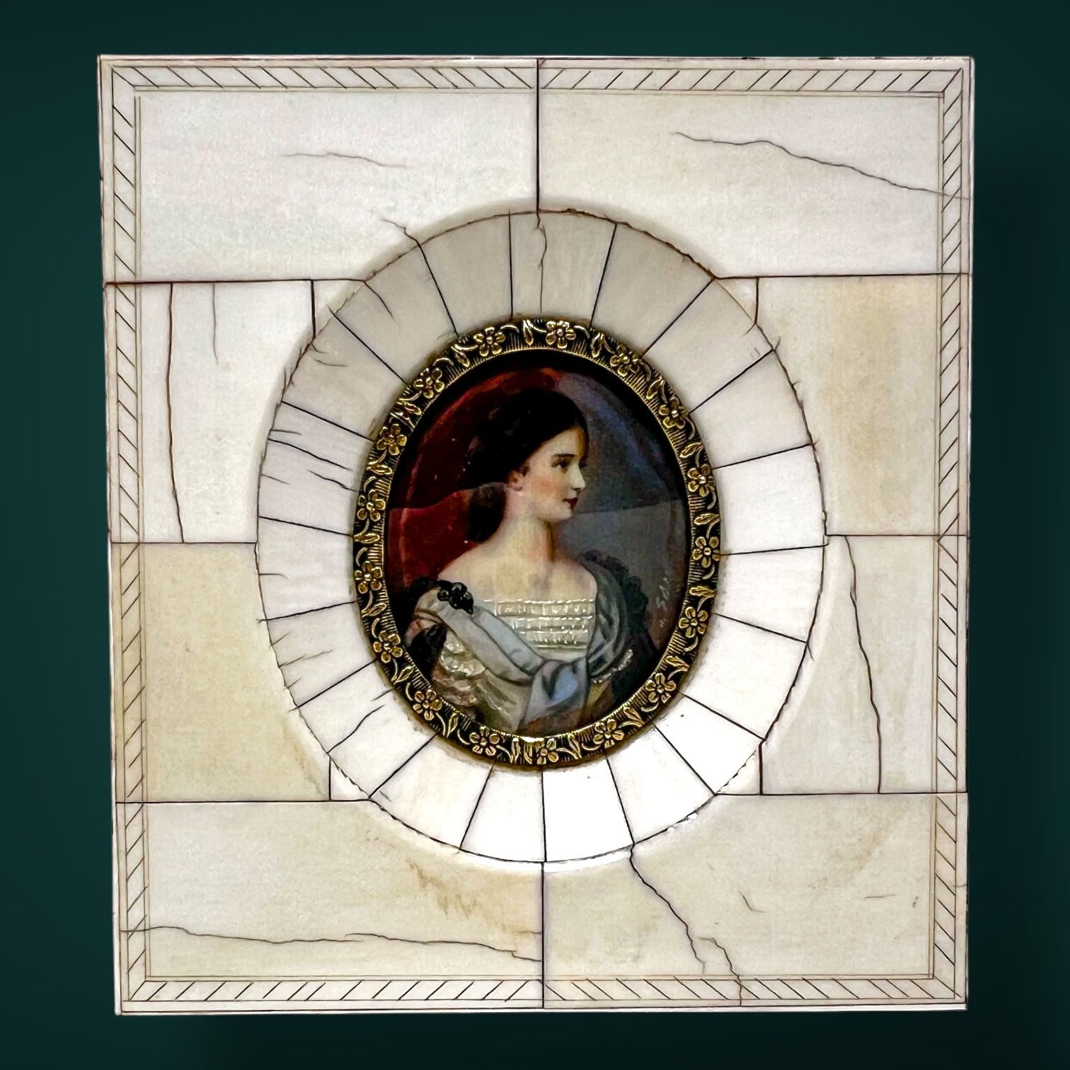 Par de Pinturas Miniatura Ca. 1900