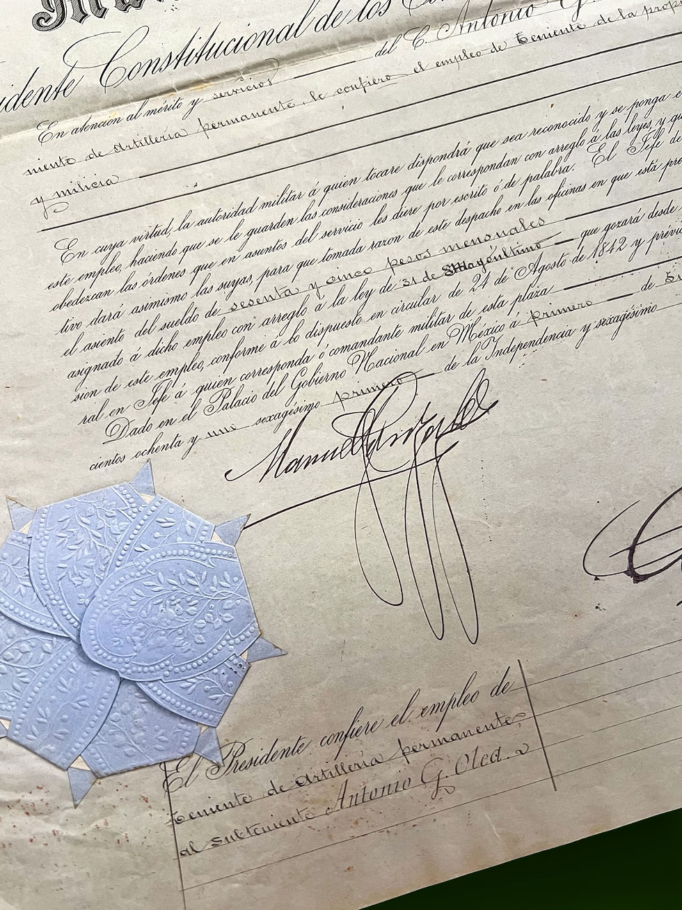 Miniatura: Documento Antiguo Firmado por Manuel González 