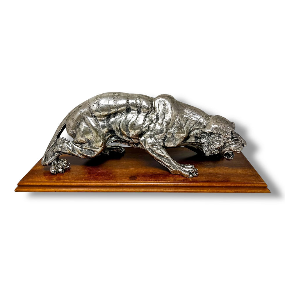Miniatura: Tigre de Bengala Chapa de Plata A. Santini Ca. 1990