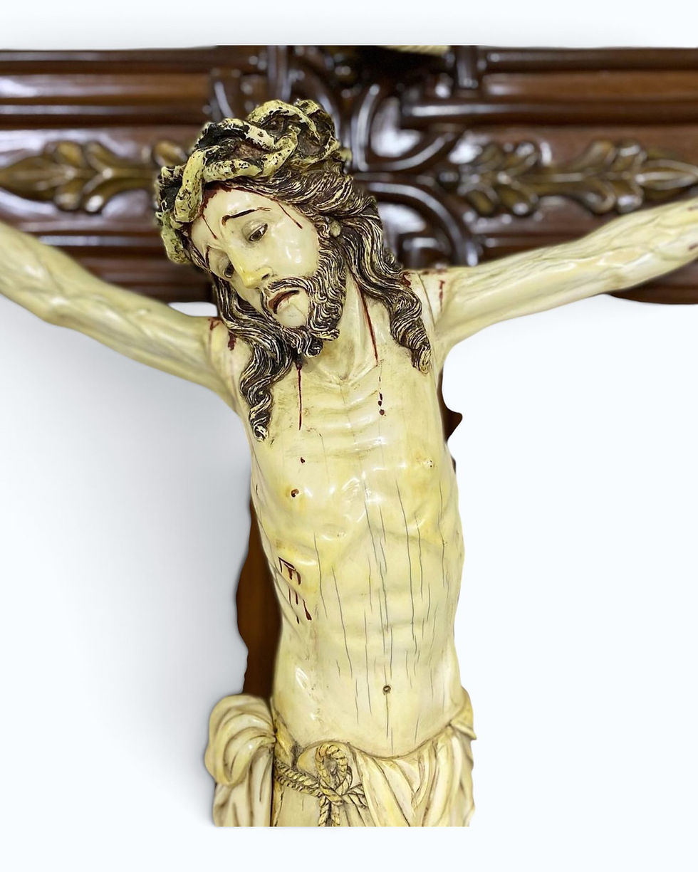 Miniatura: Cristo de Marfil Antiguo Origen Filipino Siglo XIX 