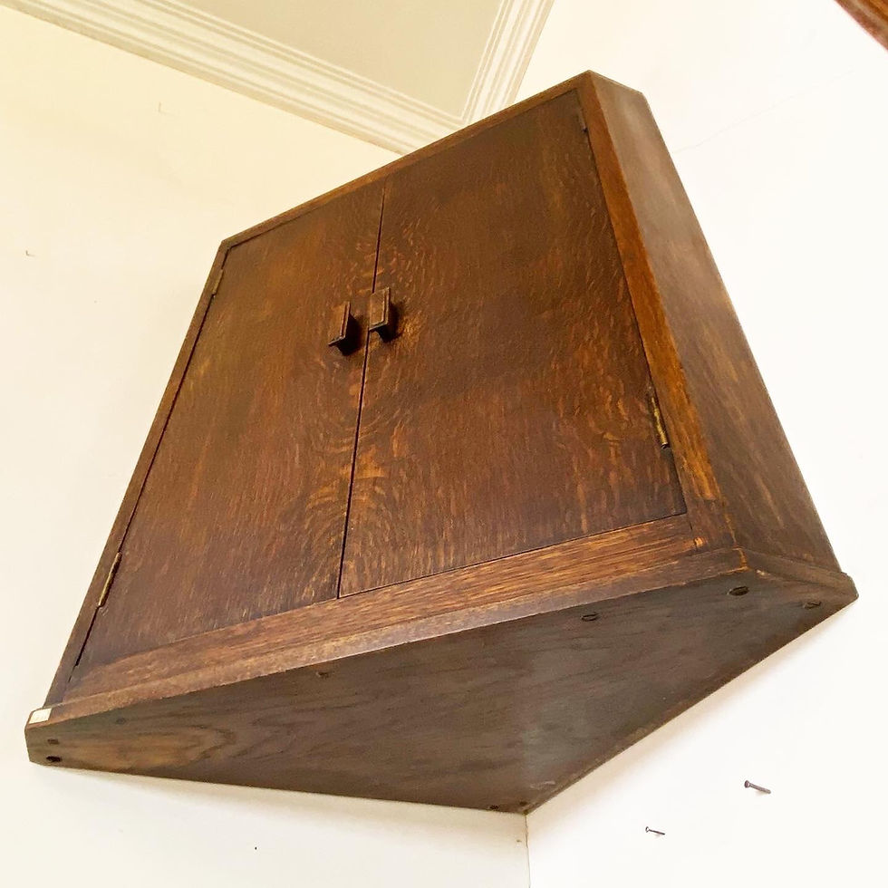 Miniatura: Mueble Esquinero Antiguo En Madera De Encino Ca. 1900