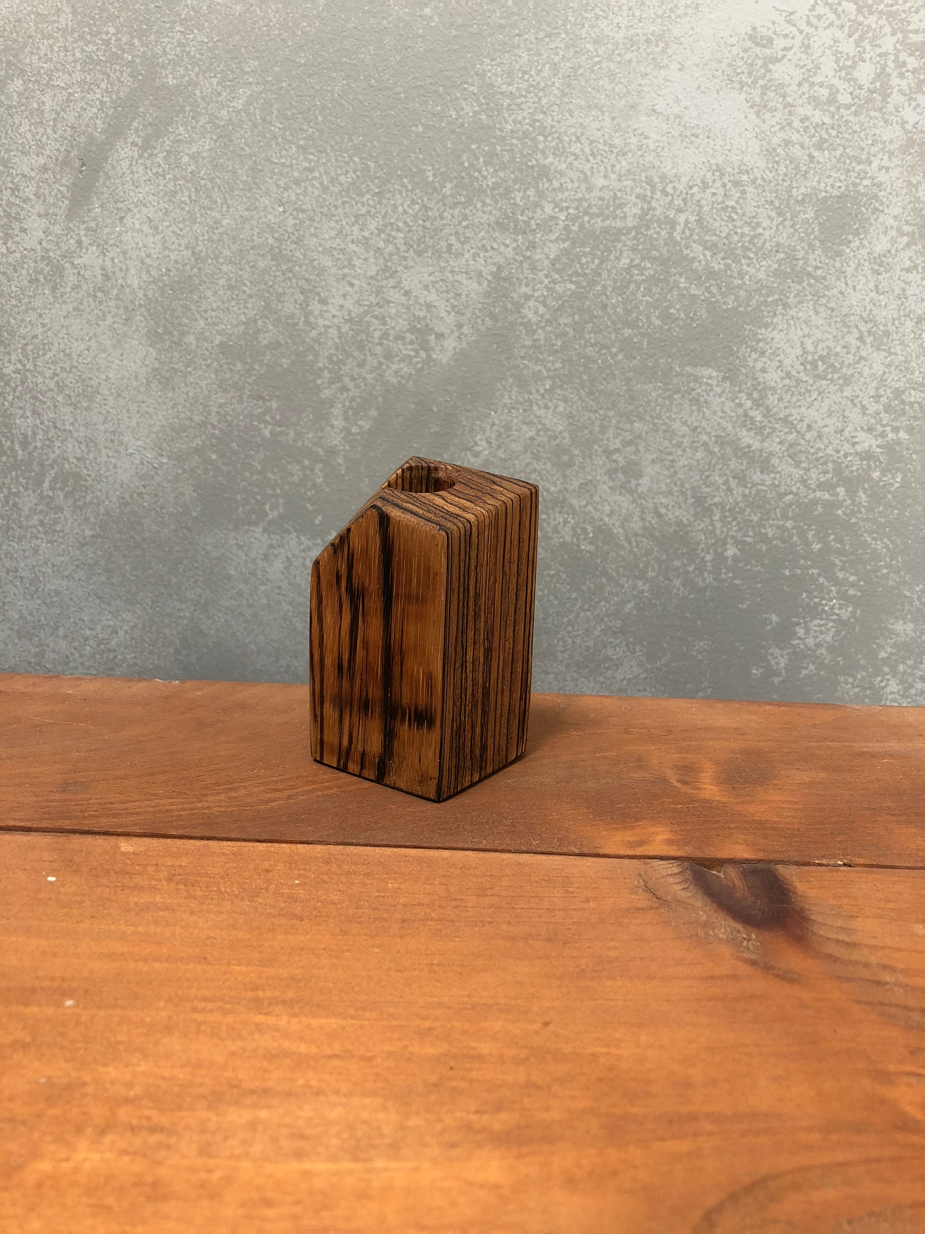 Angular Small Tigerwood Airplant Holder