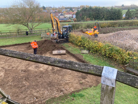 Work at the Windmill carries on steadily. The access road, lorry bay and crane pad are all nearing completion. Thanks to Messenger BCR and their groundworks team 😀