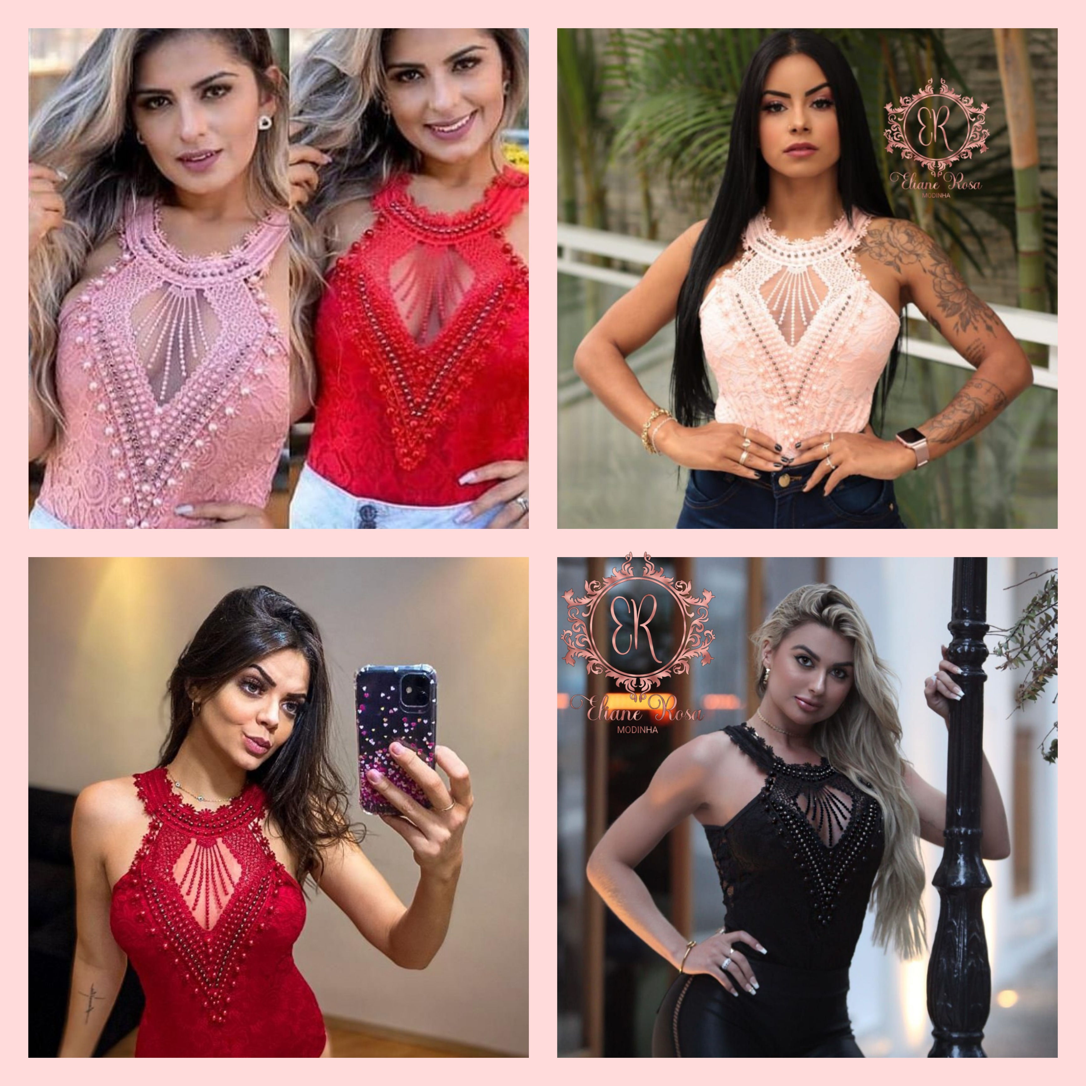 Body de renda com pérolas