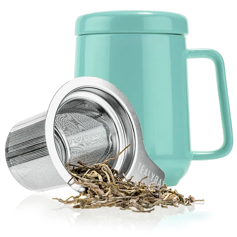 Peak Porcelain Mug With Tea Infuser - Teal
