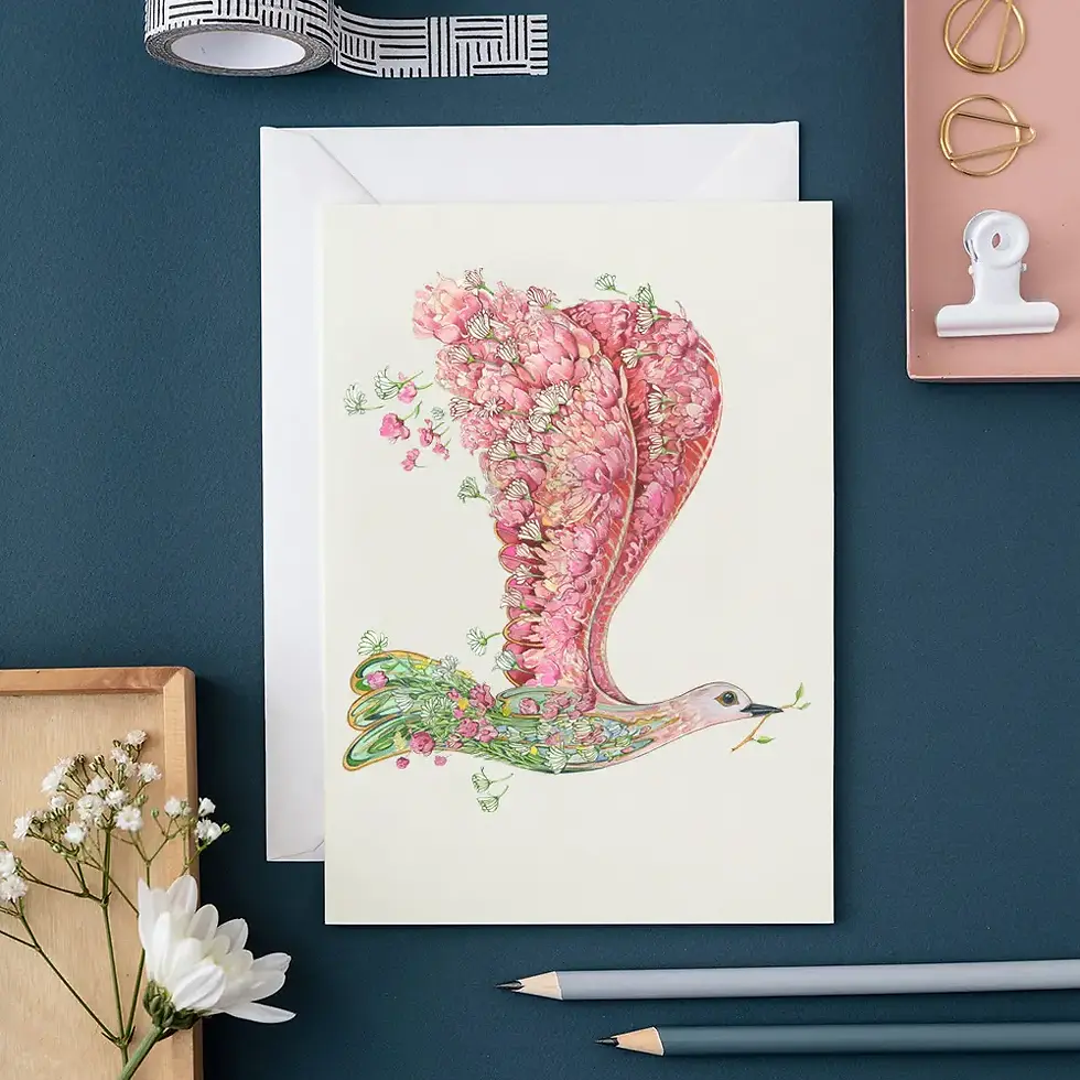 Tarjeta de felicitación DM - Paloma de la Paz