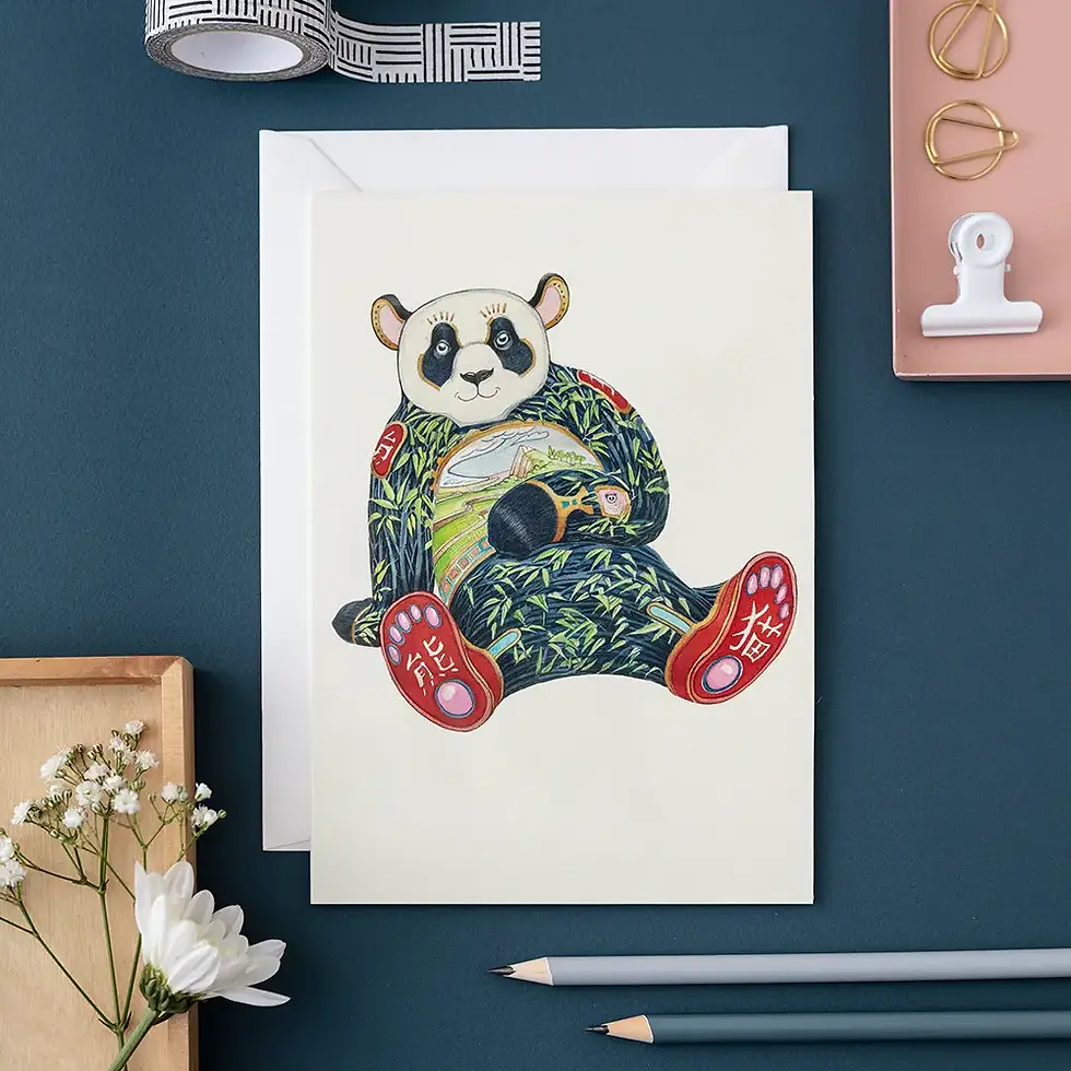 Tarjeta de felicitación DM - Panda