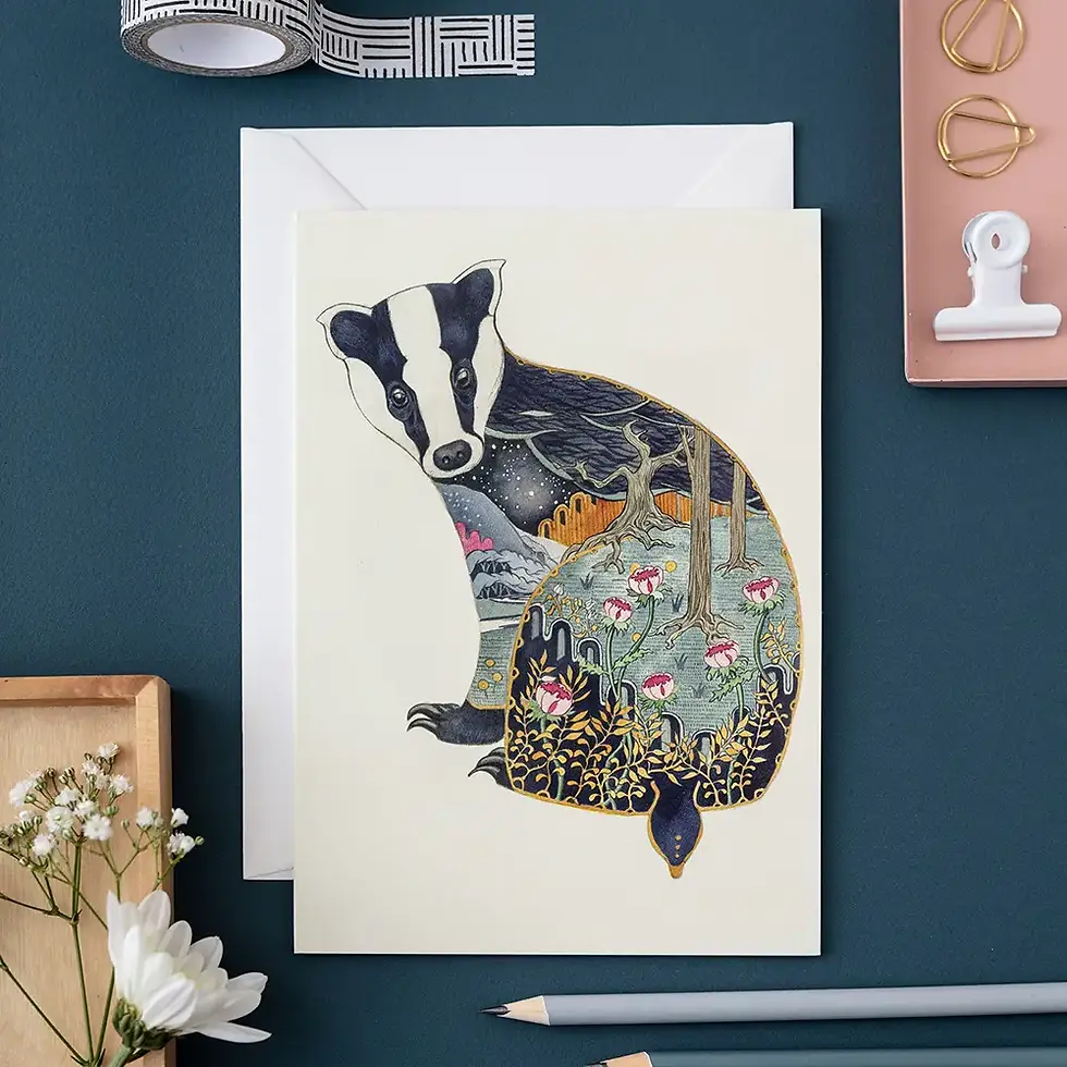 Tarjeta de felicitación DM - Tejón