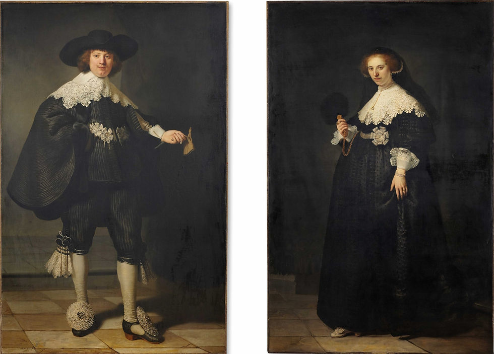 Pendant portraits of Maerten Soolmans and Oopjen Coppit Painting By Rembrandt