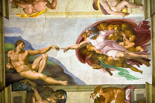 The Creation Of Adam Painting On Sistine Chapel Ceiling