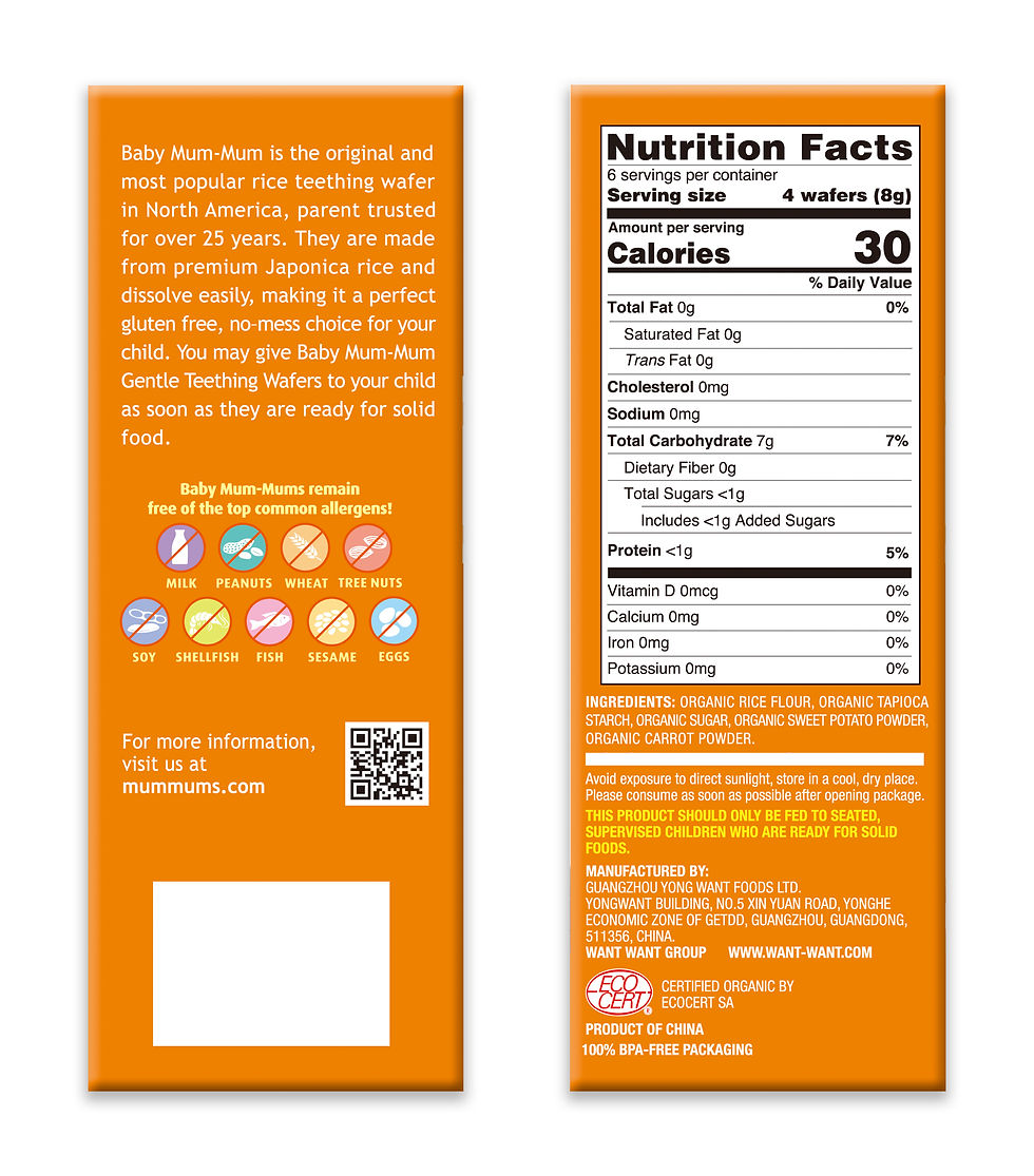 Miniatura: BABY MUM-MUM ORGANIC SWEET POTATO & CARROT GENTLE TEETHING WAFERS