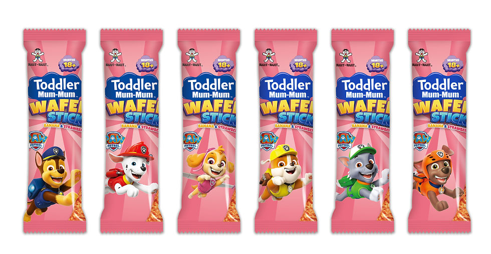 Thumbnail: TODDLER MUM-MUM PAW PATROL WAFER STICKS BANANA & STRAWBERRY
