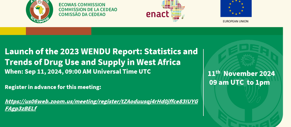 Lancement du rapport 2023 du Réseau ouest-africain d'épidémiologie sur l'usage des drogues (WENDU) sur les statistiques et les tendances de l'offre et de la consommation de drogues illicites