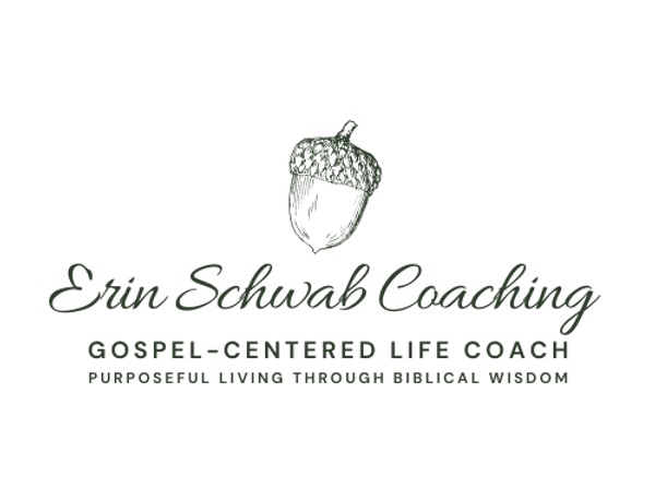 Logo for Erin Schwab Coaching featuring an acorn image