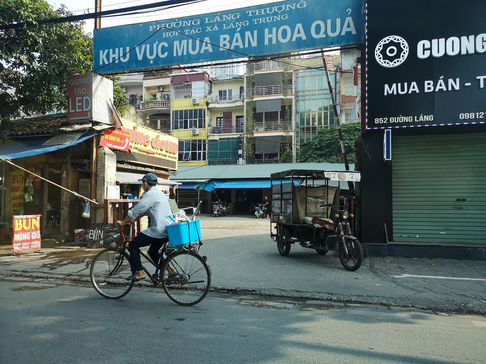 Straßenbild, Radfahrer, Hanoi, Vietnam