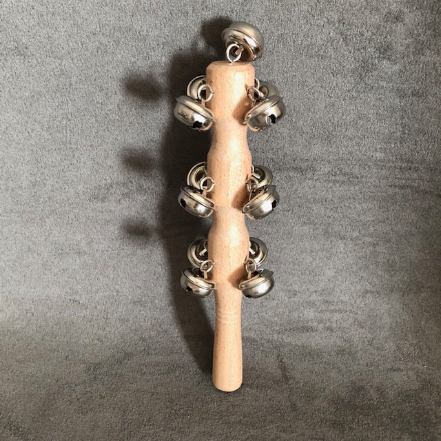 Thumbnail: Jingle Bells Stick on 20cm Wooden Handle Rattle Shaker