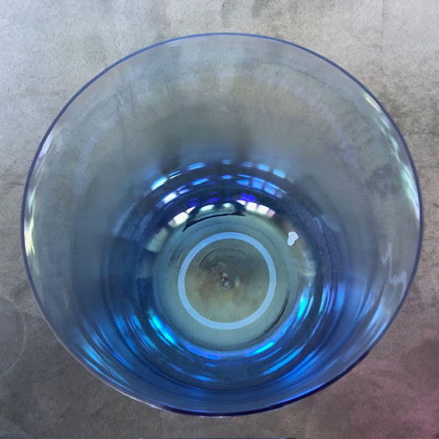 Thumbnail: 8.75" Clear Ombre Blue Aurora Crystal Singing Bowl Note D 432Hz Sacral Chakra