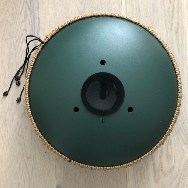 Thumbnail: Steel Tongue Drum 13" Inch 15 Tone Note Green D Key