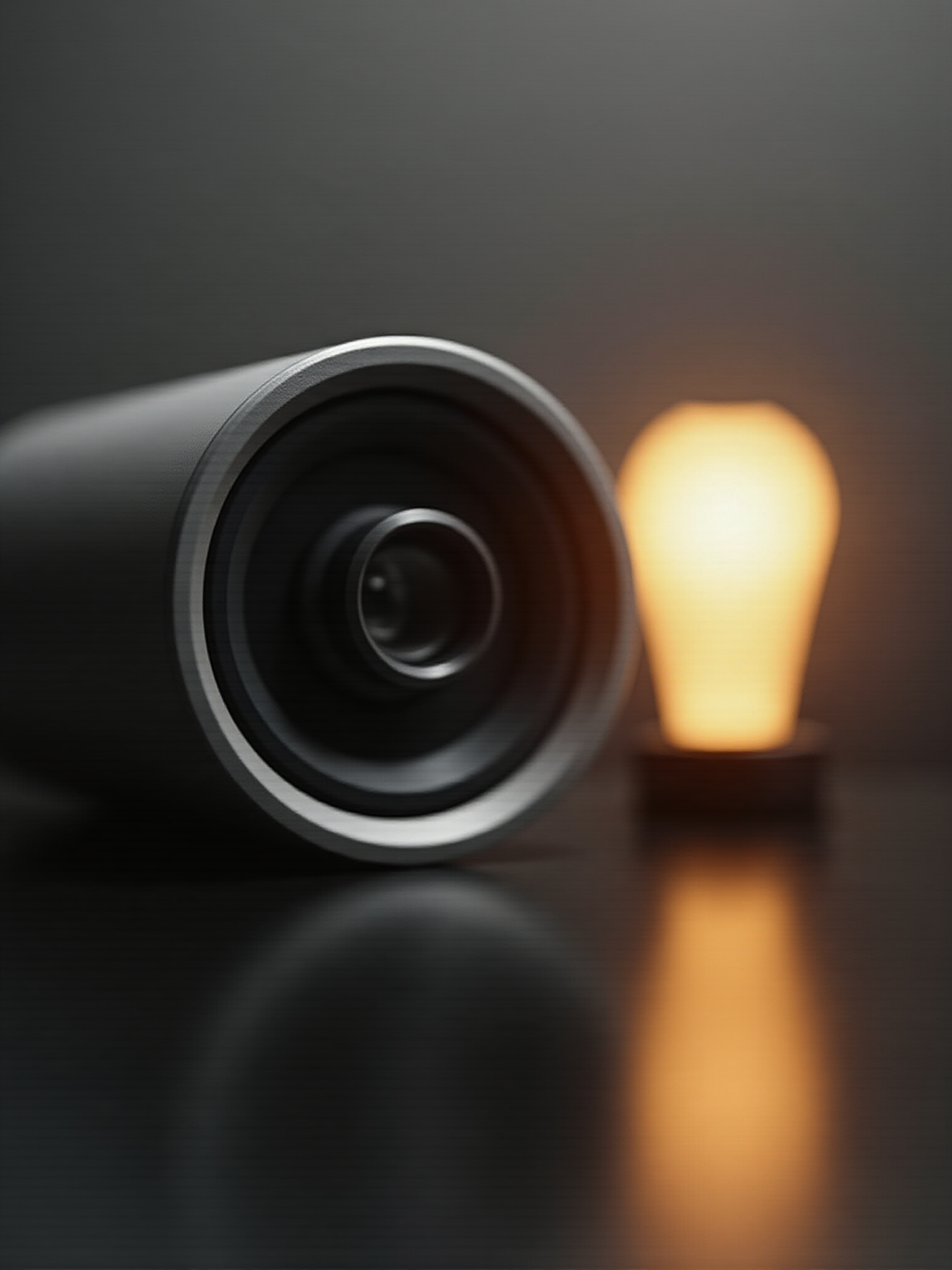 Камера відеоспостереження поряд з лампочкою