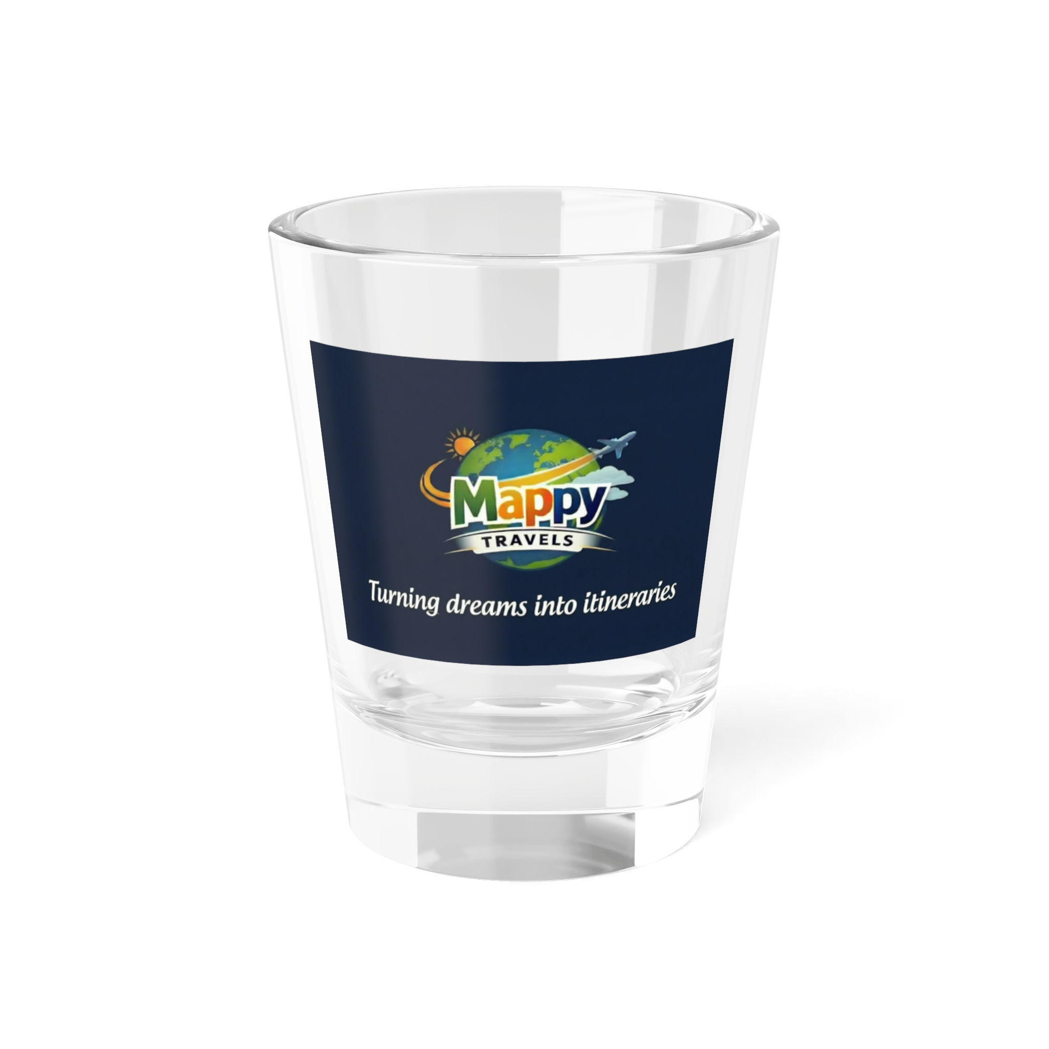 Mappy Travels Shot Glass, 1.5oz