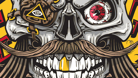 Vector illustration of a pirate skull