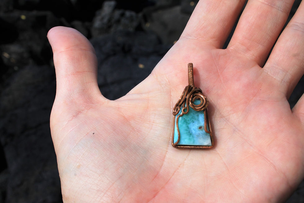 Thumbnail: Wire Wrap Pendant- Larimar