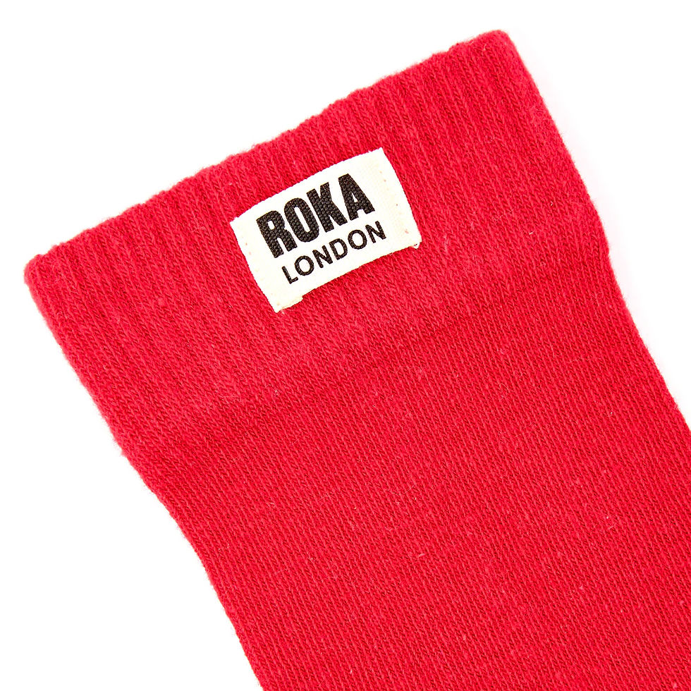 Thumbnail: Roka London Wembley crew socks in  Cranberry 