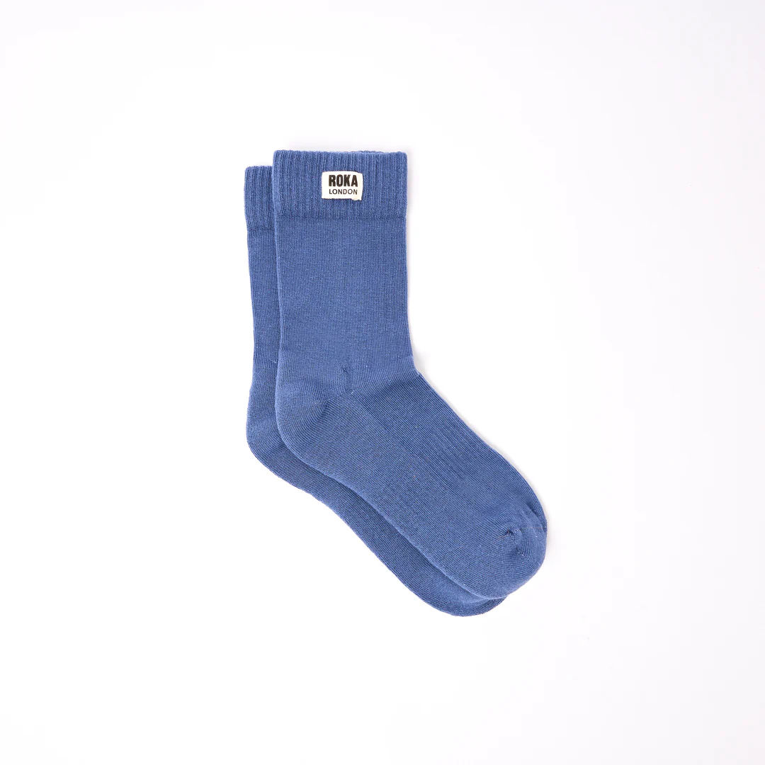 Roka London Wembley crew socks in Coastal Blue