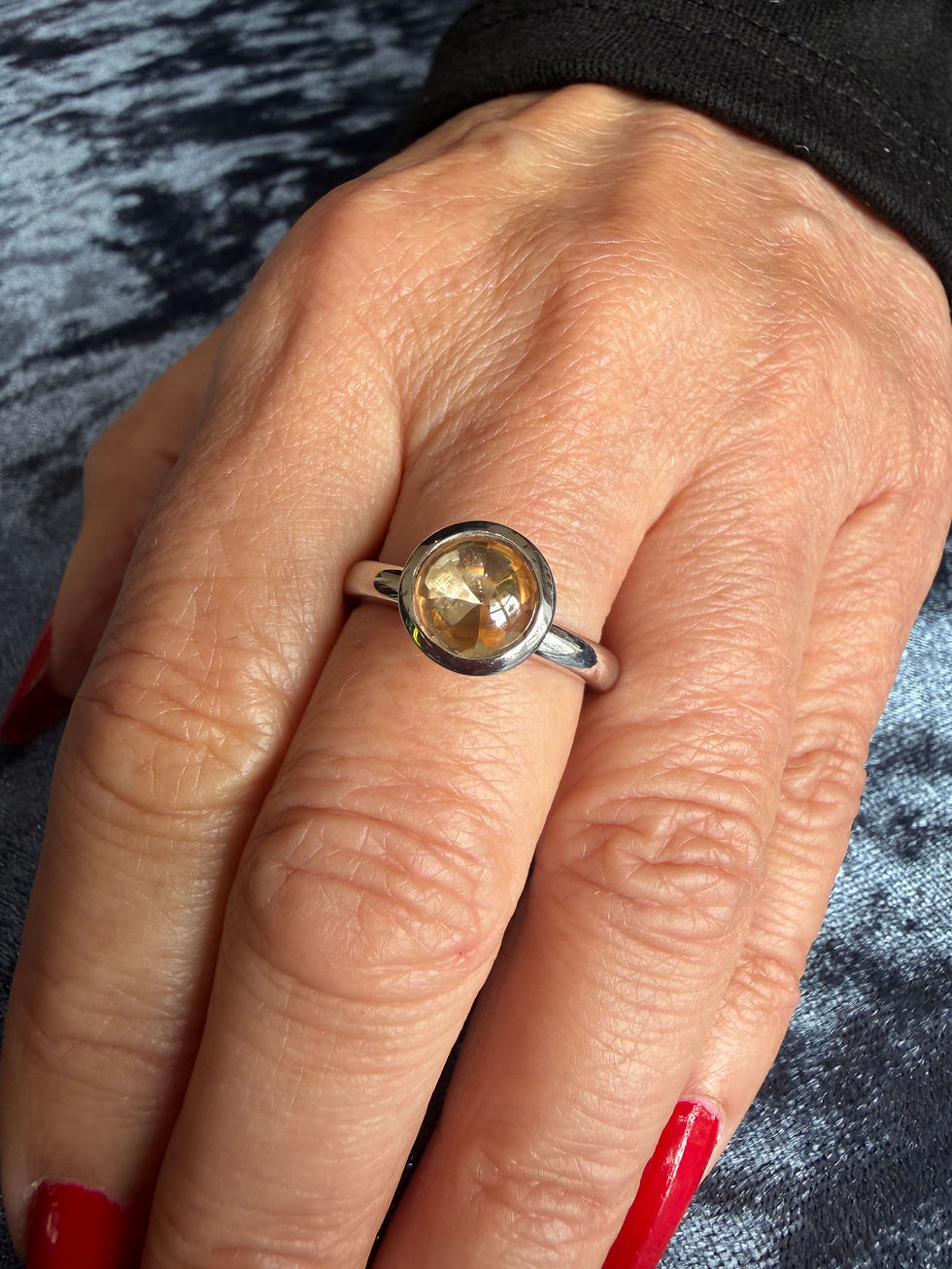Thumbnail: Preloved Sterling Silver Citrine Ring