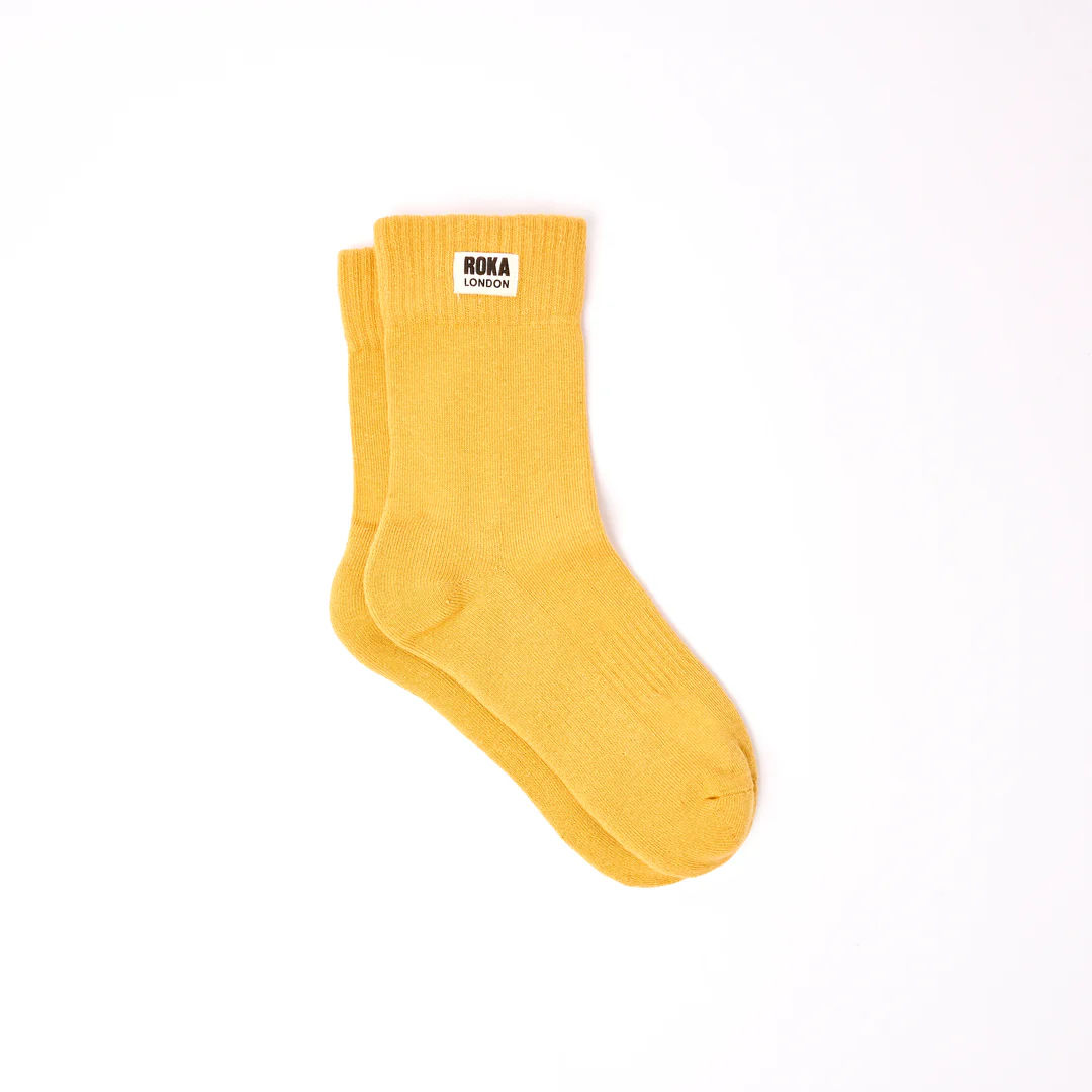 Roka London Wembley crew socks in Corn