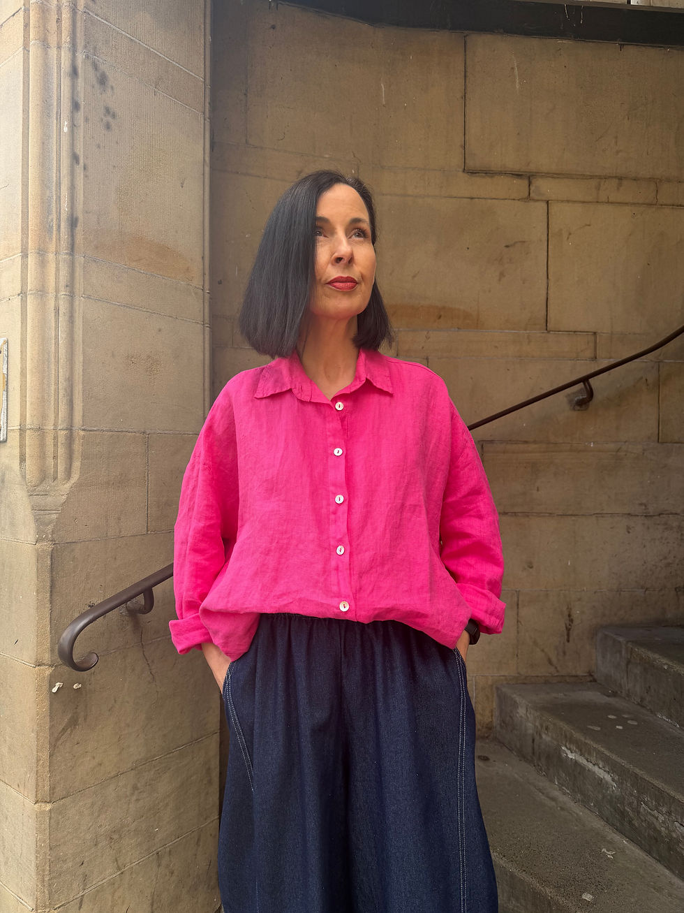 Thumbnail: Blueberry Italia Linen Shirt 23077
