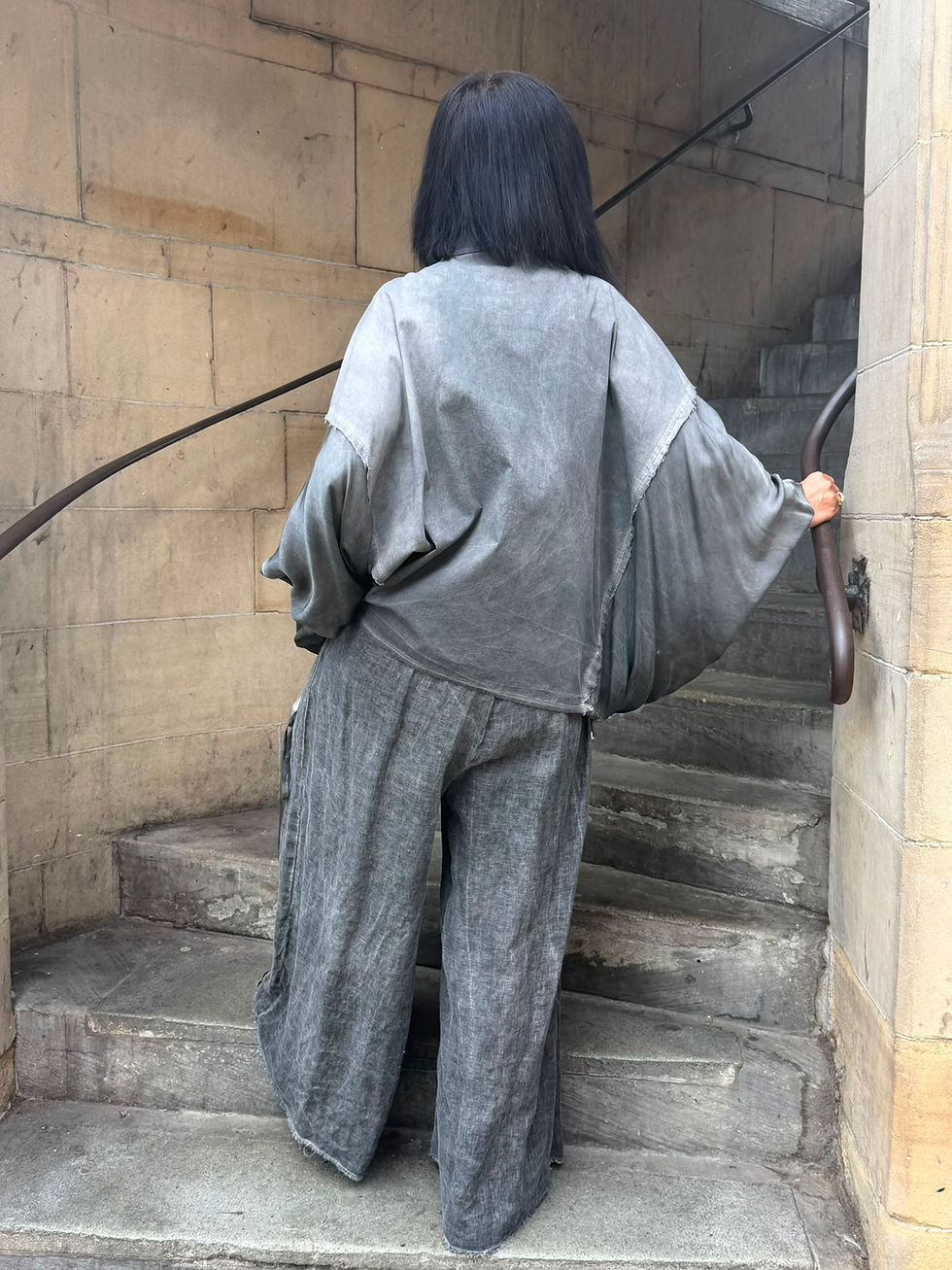 Thumbnail: Sanctamuerte Palazzo Pants Anthracite