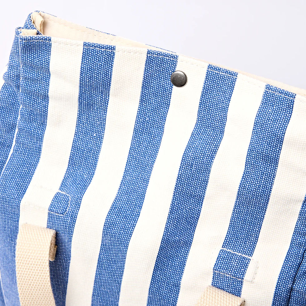Thumbnail: ROKA London Hampstead lunch bag in Denim Stripe