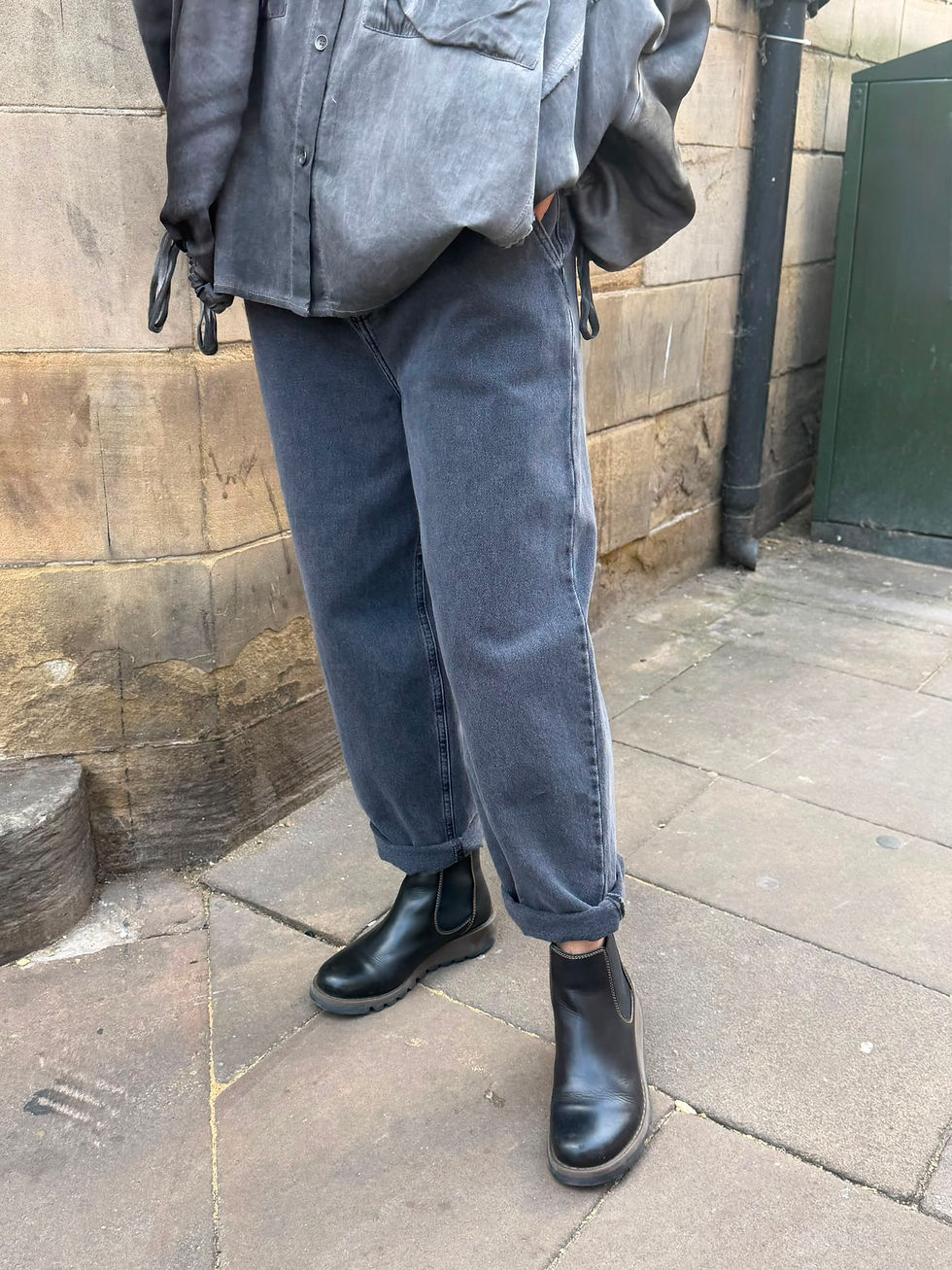 Thumbnail: Humility Carmeli Grey Denim Jeans