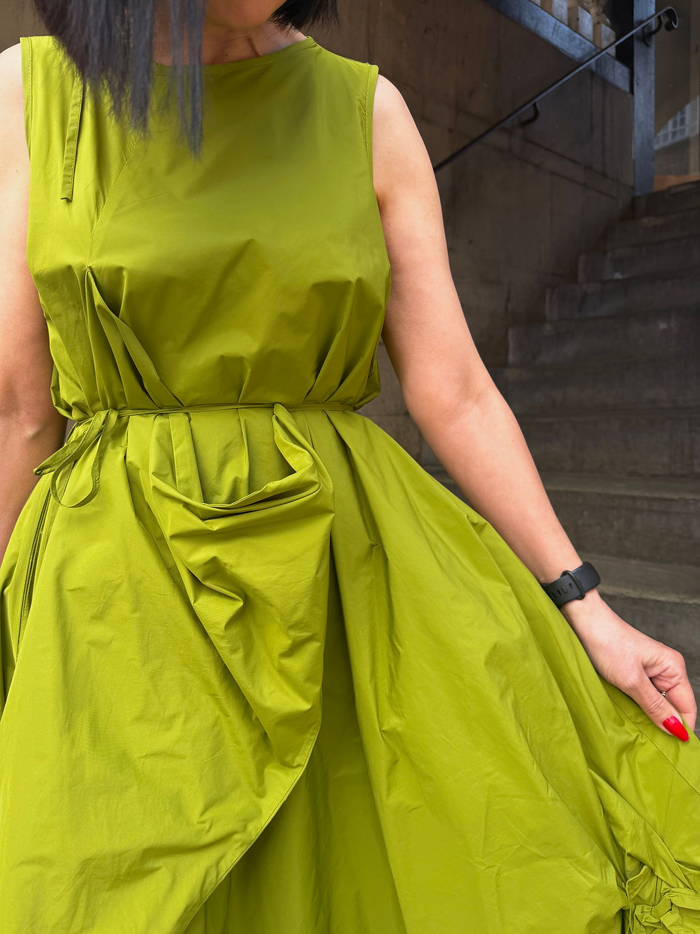 Thumbnail: Bize Taffeta Kimono Dress Grass