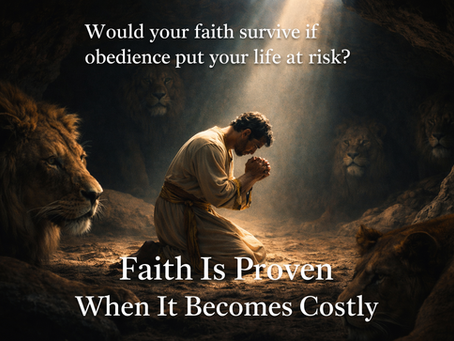 A symbolic scene representing unshakable faith and courage while standing firm in obedience to God despite danger