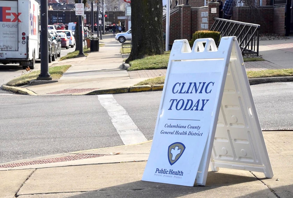 Norfolk Southern’s Ohio Derailment; clinic sign east palestine
