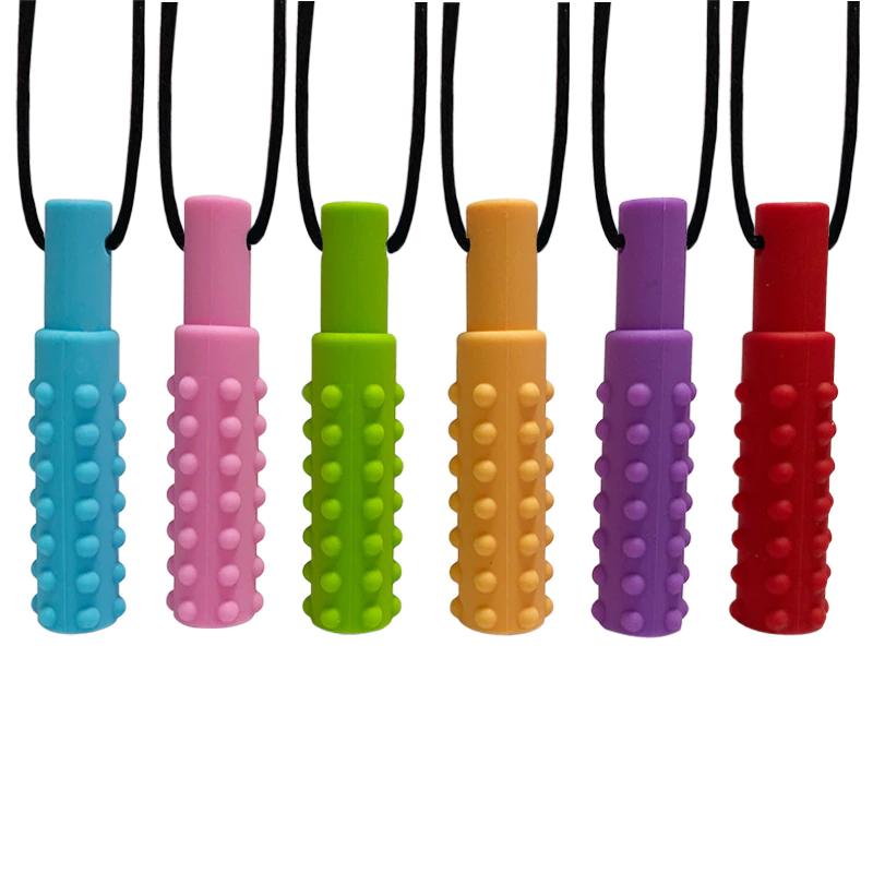 Lot 5 Colliers Sensoriels à Mâcher Silicone - Pour Autisme, Anxiété, Dentition